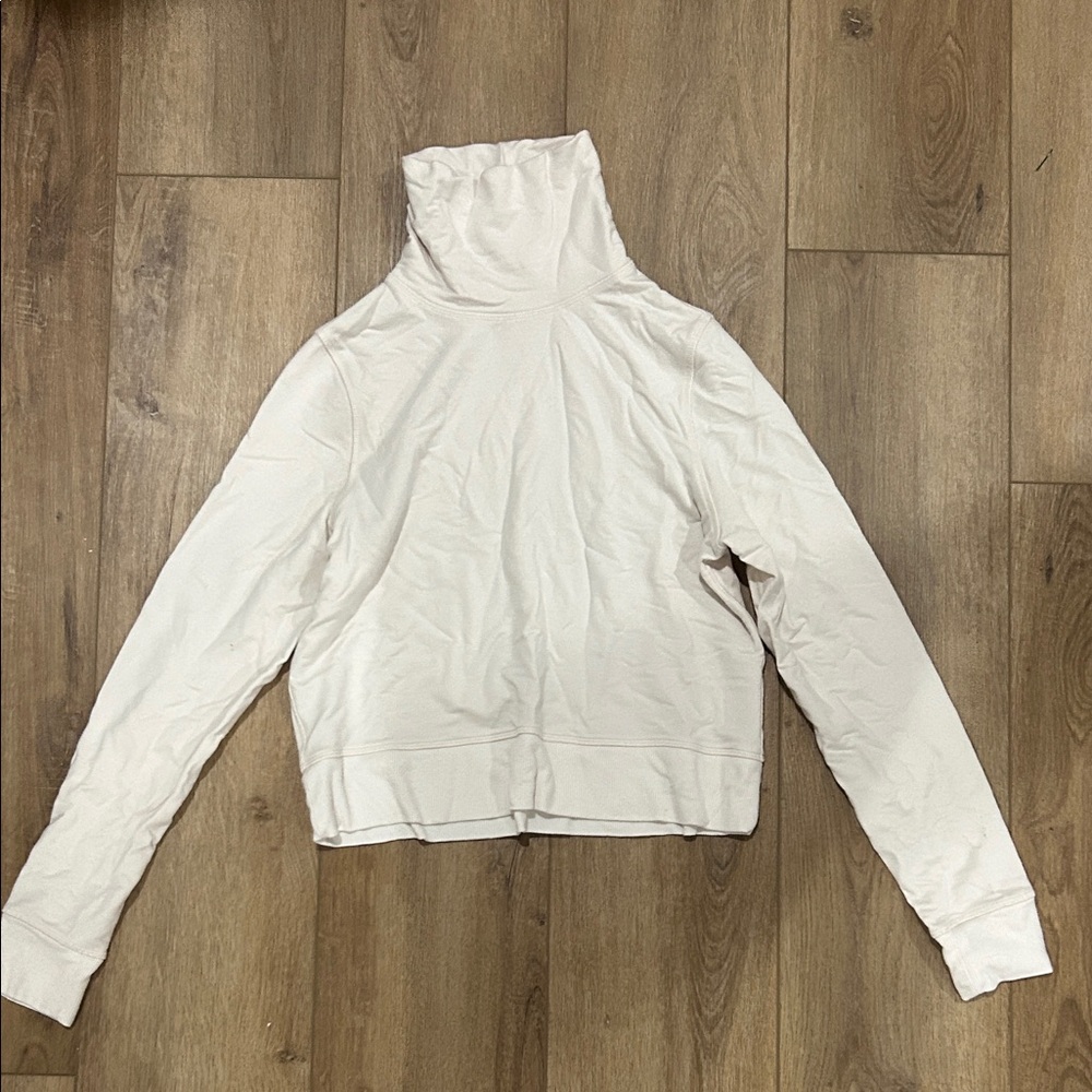 Athleta Cream High-Neck Sweatshirt
